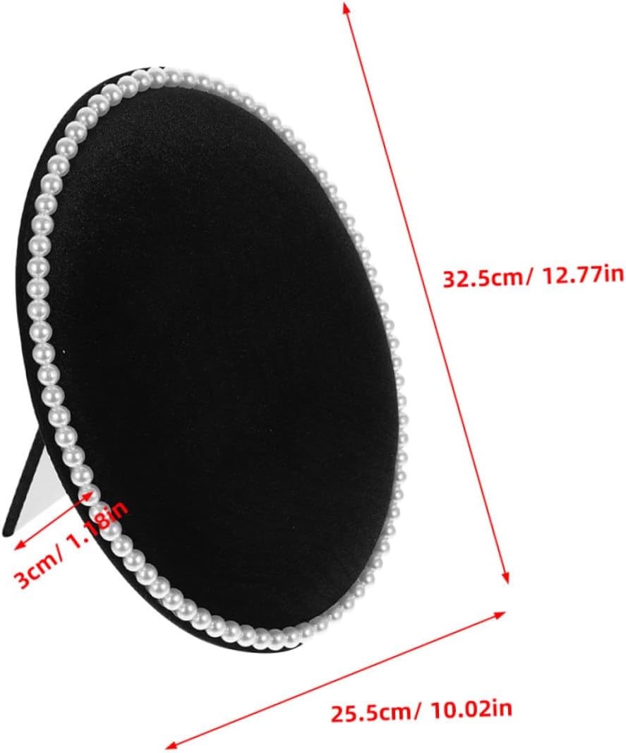 Amosfun Wall-mounted Earring Display Stand Large Oval Pearl Board Black Velvet Jewelry Organizer Rack for Ear Studs and Necklaces, Desktop Accessory Holder for Home and Retail