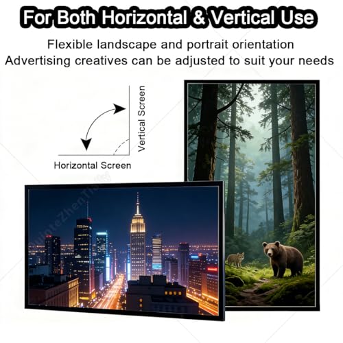 Image of Digital Advertising Display Screen,Signage Player Box Advertising Display,Media Signage Player,Viewing Angle 168,Landscape /Portrait LCD Monitor,for Restaurants,Cafes,Shops 21.5inch