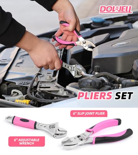 Image of DOWELL Pink Tool Kit 140PCS for Women, Girls, Ladies, Household Tool Set