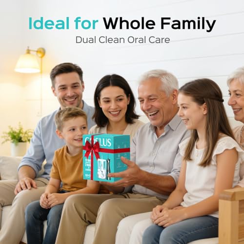 Image of COSLUS C30 Water Dental Flosser Pick for Teeth: 4 Modes Cordless Portable 300ML Larger Tank Water Teeth Cleaner IPX7 Flossing Cleaning Picks for Home Travel Black White 2Pcs Family Set