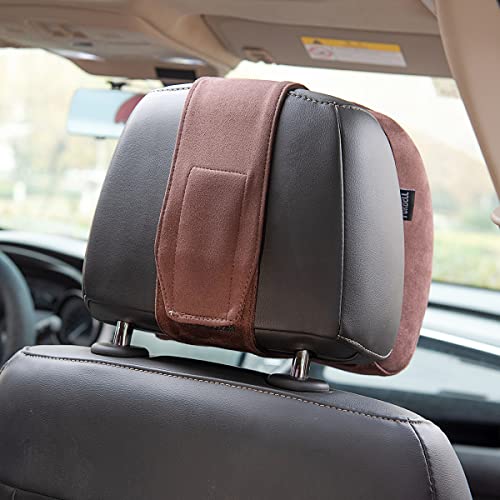 Forbell Auto Kopfstütze Nackenkissen Zubehör Kissen Memory Baumwolle Autozubehör Kopfstütze Kopfstütze Kissen für Auto Wildleder (Schwarz)