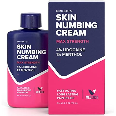 Medcosa Topical Numbing Cream with Maximum Strength | 4% Lidocaine + 1% Menthol | Pain Relief Cream to Stay Comfortably Numb | Apply Before Beauty Procedures Cover