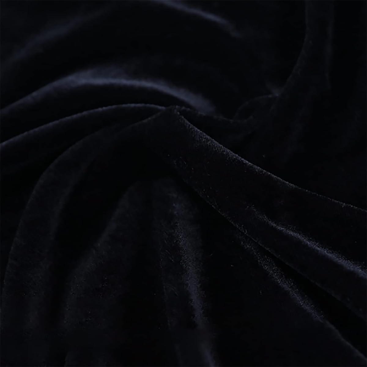 GQZJY Stretch crushed Velvet Fabric by the metre upholstery Soft Velour Fabric craft materials For Sewing DIY Sewing, Chair Seat Cover, Home Decor, Width 63 inch(Size:Width 160cm,Color:Black)