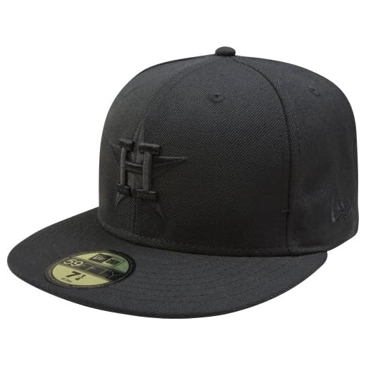 MLB Houston Astros Cooperstown Black on Black 59FIFTY Fitted Cap, 7 5/8