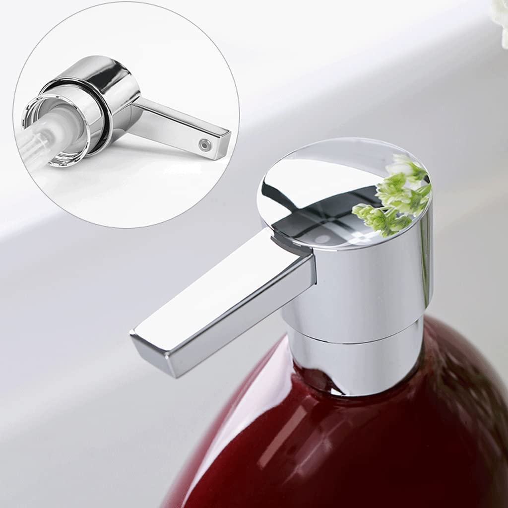 NZPOST Distributore di Sapone Ricaricabile Distributore di Sapone in Ceramica con Pompa Distributore di Sapone Liquido per Le Mani Ricaricabile 450 ml/15. Pompa per Sapone da Bagno (A)