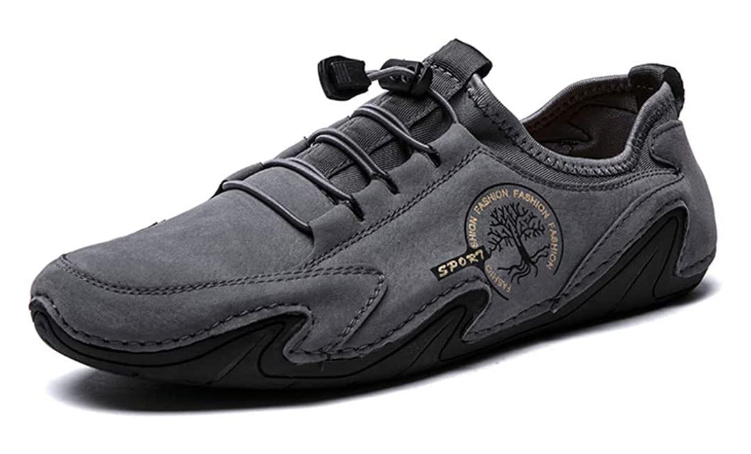 Asifn Hombres Zapatos Casuales Confort de Conducción Cuero Mocasines Gamuza Ocio Costuras a Mano Caminando Oxford Negocio Vestido Oficina Trabajo