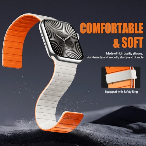 Image of SNBLK Magnetic Watchband Compatible with Apple Watch for Men 44mm 45mm 46mm 49mm 42mm 41mm 40mm 38mm Women, Silicone Sport Strong Magnet Strap for iWatch Series 11 Ultra 3 Ultra 2 Se 10 9 8 7 6 5 4 1
