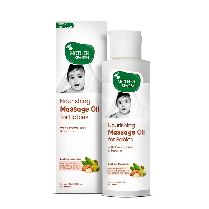 Mother Sparsh Nourishing Baby Massage Oil -200ml | Non Sticky & Moisturizing Baby Oil for New Born | Prevents Dryness, Strengthens Muscles & Bones-image-21