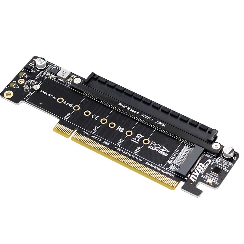 Adaptador PCIe 4.0 M.2 NVMe doble para ampliar espacio de almacenamiento SSD en placas base X16