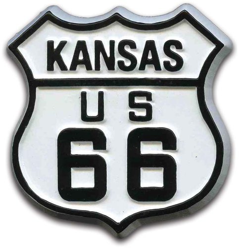 Imán decorativo rectangular Route 66 Kansas