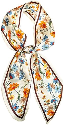 Roizsx fashion satin scarf for hair beach head wraps neck scarves for women lightweight handbag accessories