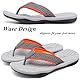 ChayChax Herren Flip Flops Weiche Zehentrenner Outdoor Sports Beach Sandalen rutschfest Pool Badelatschen Pantoffeln,Grau-Orange,43 EU