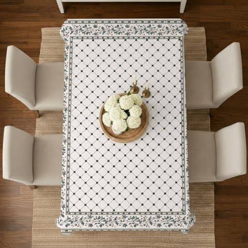 Image of STITCHNEST 'Tavola Luxe Series' Dining Table Cover 54x78 Inches | 4 Seater - 6 Seater Rectangular Dining Table Cover | Premium Fabric, Washable & Colour Fast