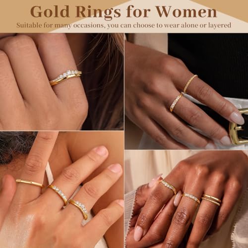 JIAOGE Gold Stackable Rings --4~5 Pcs - image 5