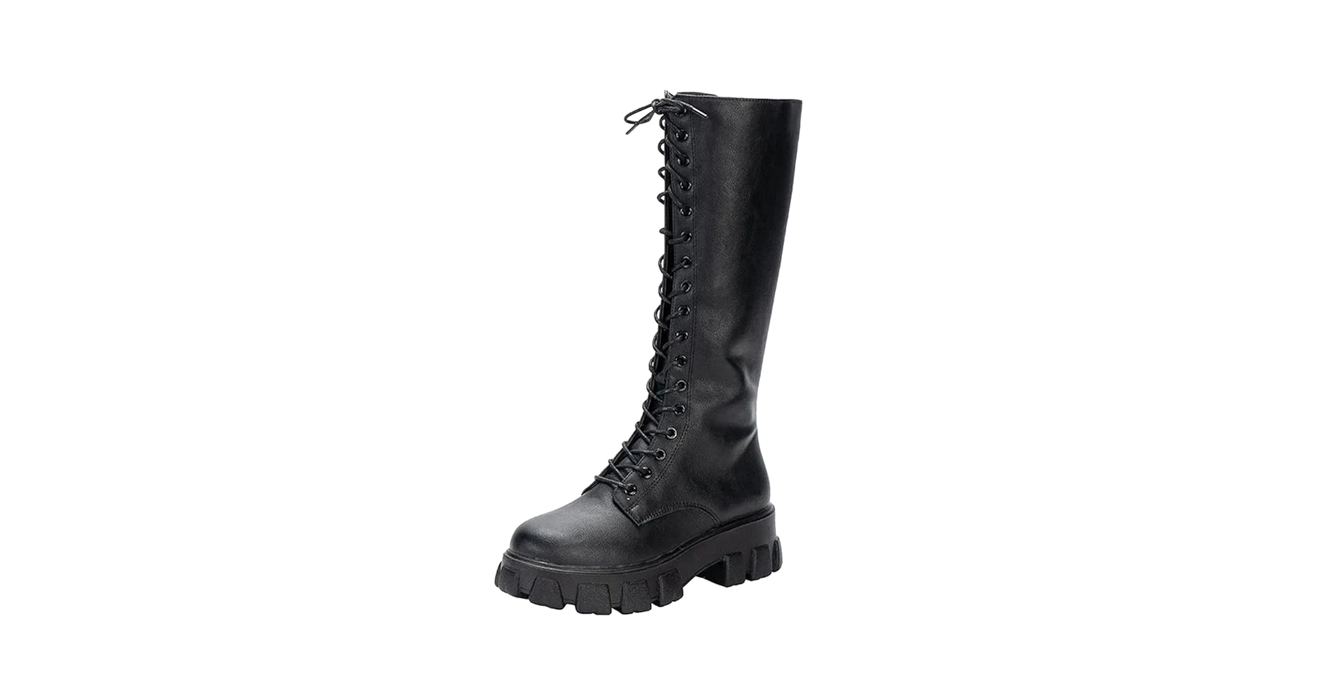 Amazon.com | JUUCWOUT Lace Up Platform Heel Knee High Boots