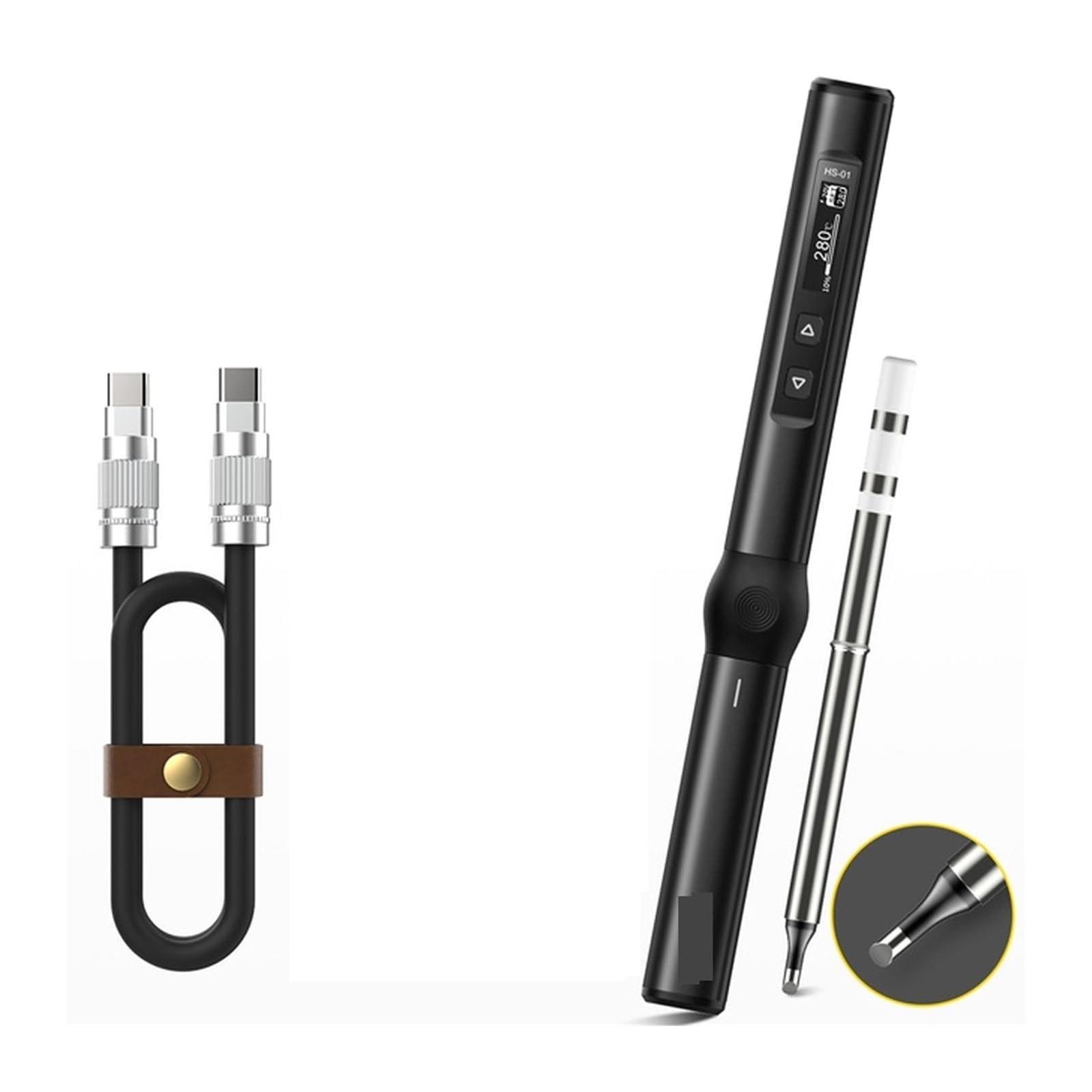 Saldatore elettrico intelligente, saldatore portatile a calore rapido, kit stazione a temperatura costante regolabile Saldatura(Noir)
