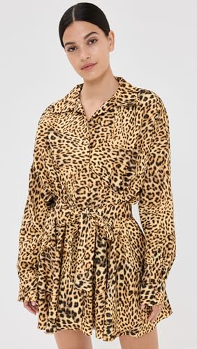 Image of Norma Kamali Women's Super Oversized Shirt Flared Mini Dress