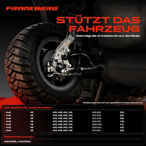 Frankberg 1x Achsschenkel Vorne Rechts Kompatibel mit A8 4H2 4H8 4HC 4HL 2.0L-6.3L 2009-2018 Replace# 4H0407258L