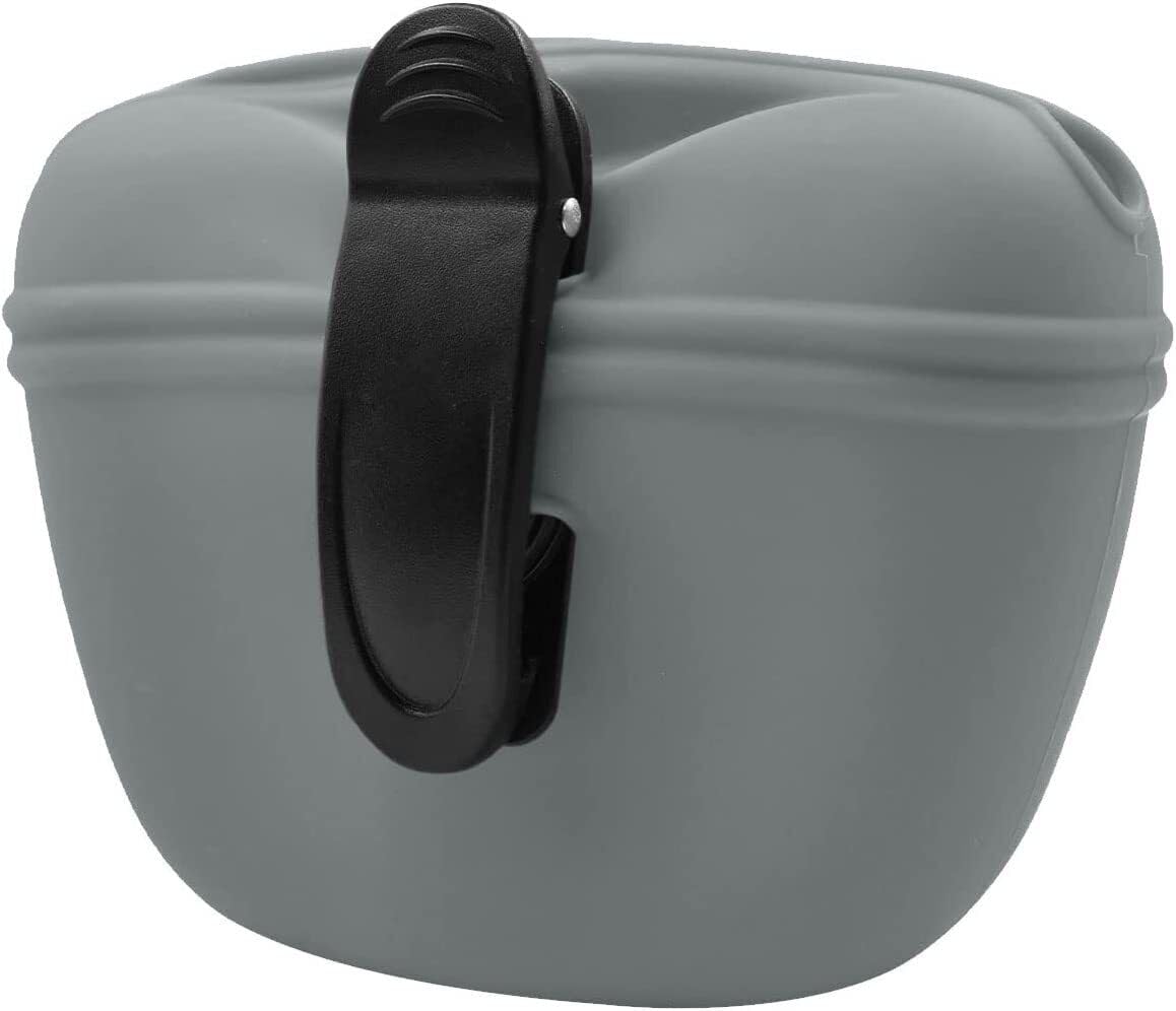 Dog Treat Pouches Pet Training Pouch Dog Training Bag with Magnetic Closure Portable & Food Grade, Pouch For Wet and Dry Food (Grey)