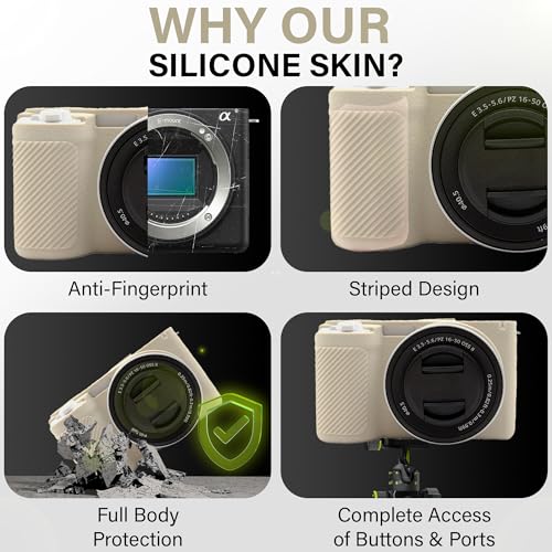 Funda de silicona para cámara Sony ZV-E10 II beige miniatura 4