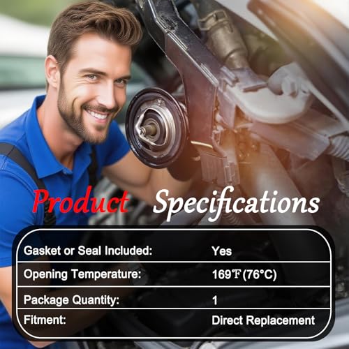 Image of 131-160 89018168 Thermostat Fit for Chevy 2007-2021 Avalanche Camaro Caprice Colorado Corvette Express 1500 2500 3500 4500 Silverado 1500 2500 3500 SS Suburban 1500 2500 3500 Tahoe Trailblazer