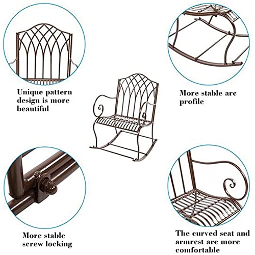 Cadeira de balanço simples de ferro para pátio, parque, jardim, banco de jardim, cadeira de balanço