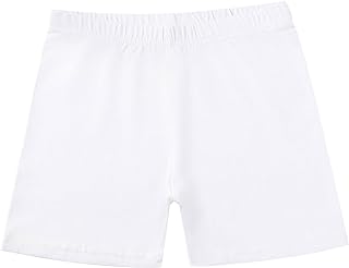 Pantalones cortos de algodón coloridos para niñas, color caramelo, antideslizantes, para niñas, leggings 5T, ropa de verano (blanco, 11-12 años)
