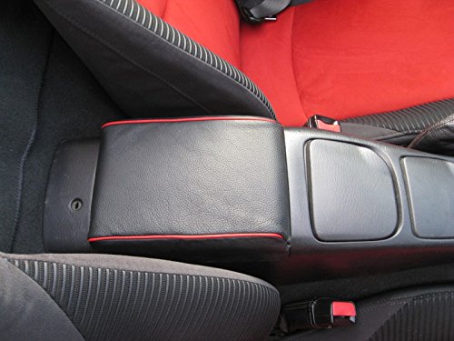 RedlineGoods armrest Cover Compatible with Mazda Miata NB 1998-05. Tailor Made - not Universal. Genuine top-Grade Italian Black Suede (Alcantara) with Silver Thread