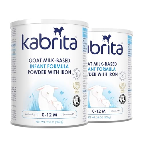 Kabrita Goat Milk-Based Infant Formula Powder with Iron, DHA, ARA & Prebiotics, for Infants 0–12 Months, Non-GMO, 28 oz (Pack of 2)