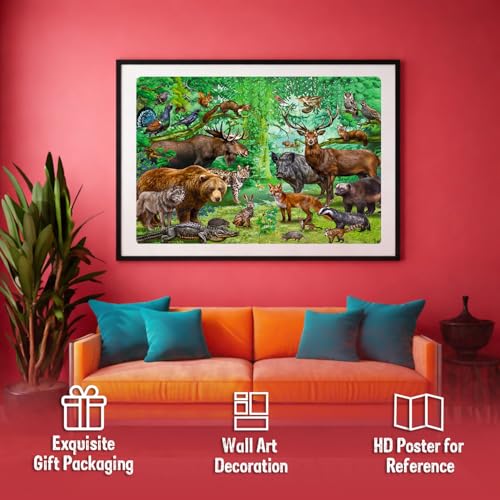 Image of Castle Jigsaw Puzzles for Kids and Childrens - Realistic Illustration Challenging Brain Booster Gifts, Fun and Creative Fun Game - Ages 5+ (500 Pcs) (Unicorn + Animal)