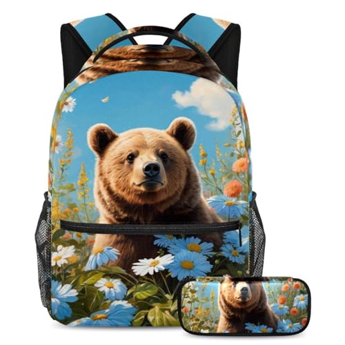 Sac d'école mignon avec trousse à crayons pour ado fille garçon