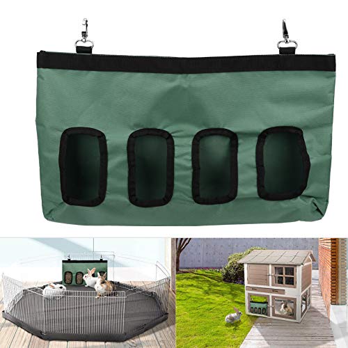 Hooivoeder voor Konijnen, Larege Viergats Oxford-Stof Voerbak voor Cavia's, Hangende Waterdichte Konijnenhooivoeder, Opbergtas voor Kleine Dieren Hay Feeder, Chinchilla Hooihouder Mess Free - Afbeelding 3