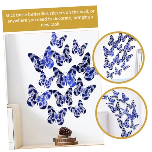 24 adhesivos de mariposa hueca para pared miniatura 3