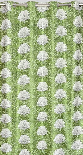 Image of Polyester Curtains 7 Feet Long Set of 2 for Door (Green 4 ft x 7 ft)