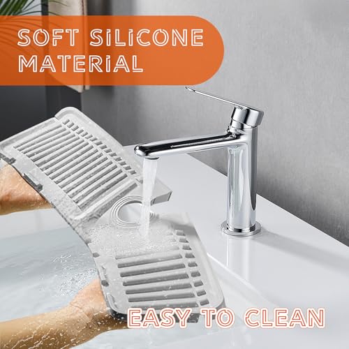 LilyAbeille Tap Splash Guard Tap Mat for Kitchen Sink Soft Silicone Material, Easy to Clean, Adjustable Calibre (Grey) - Image 4