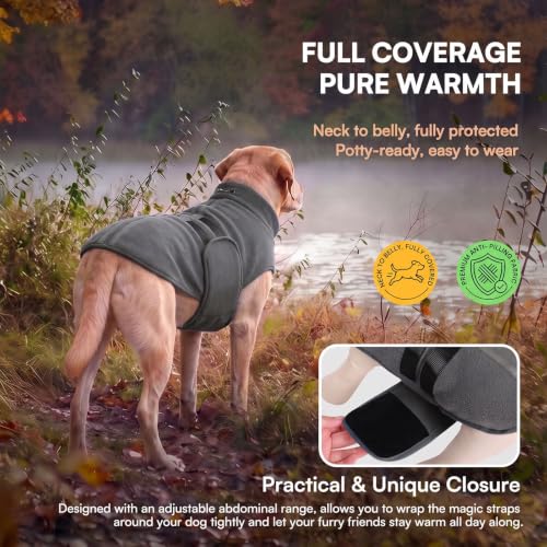 Image of Queenmore Small Dog Sweater,Soft Fleece Dog Vest Dog Jacket with Leash Hole