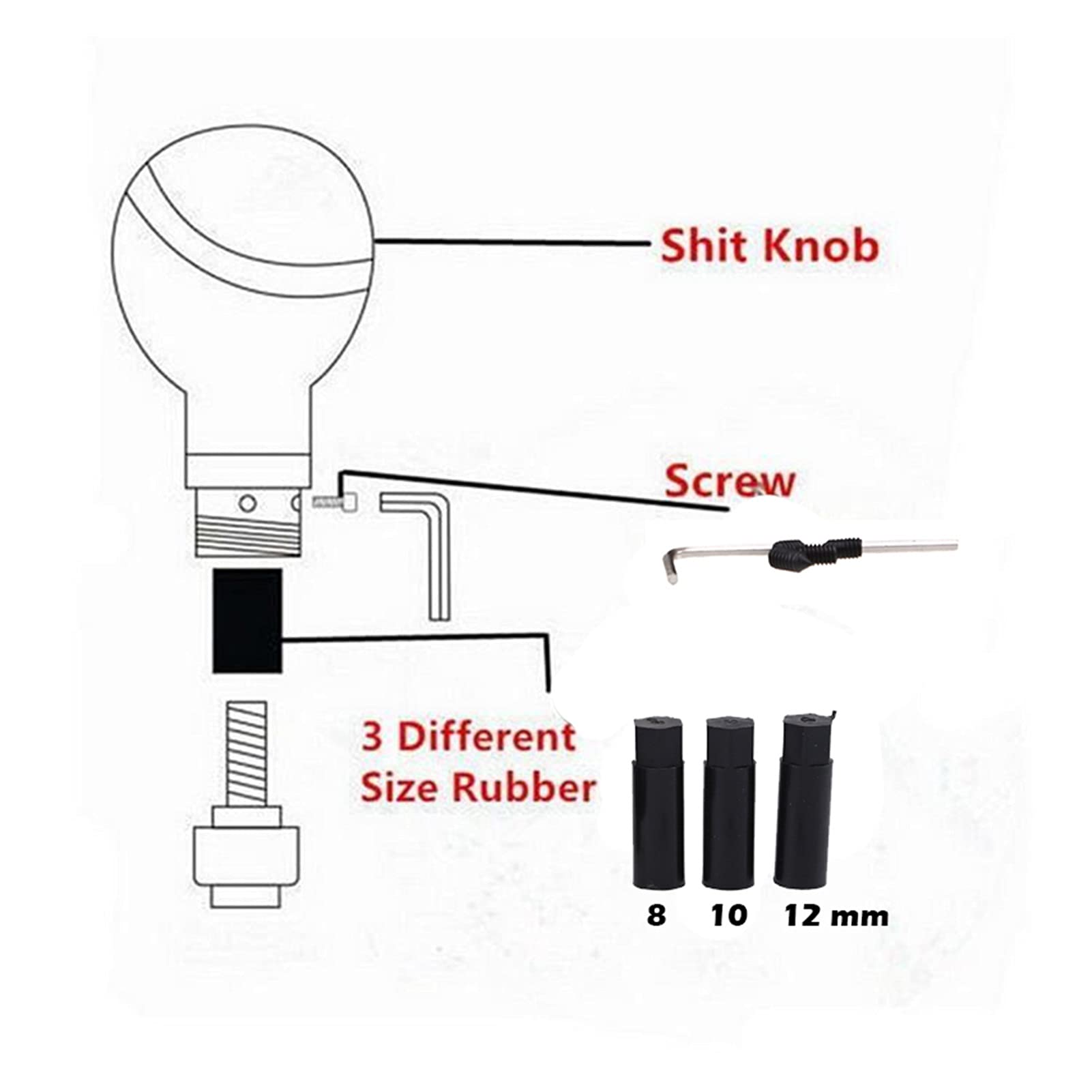 Universele schakelknop, 54 mm handmatige auto versnellingspookknop