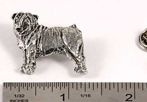 English Bulldog Pin, Full Body, Pewter, D372F, 1 1/8 Inches, Handmade in The USA, Realistic English BullGift, Bull Dog Pin, Metal, Lapel Pins, Hat Pin, Brooch, Gift, Over 90 Dog Breeds Available2