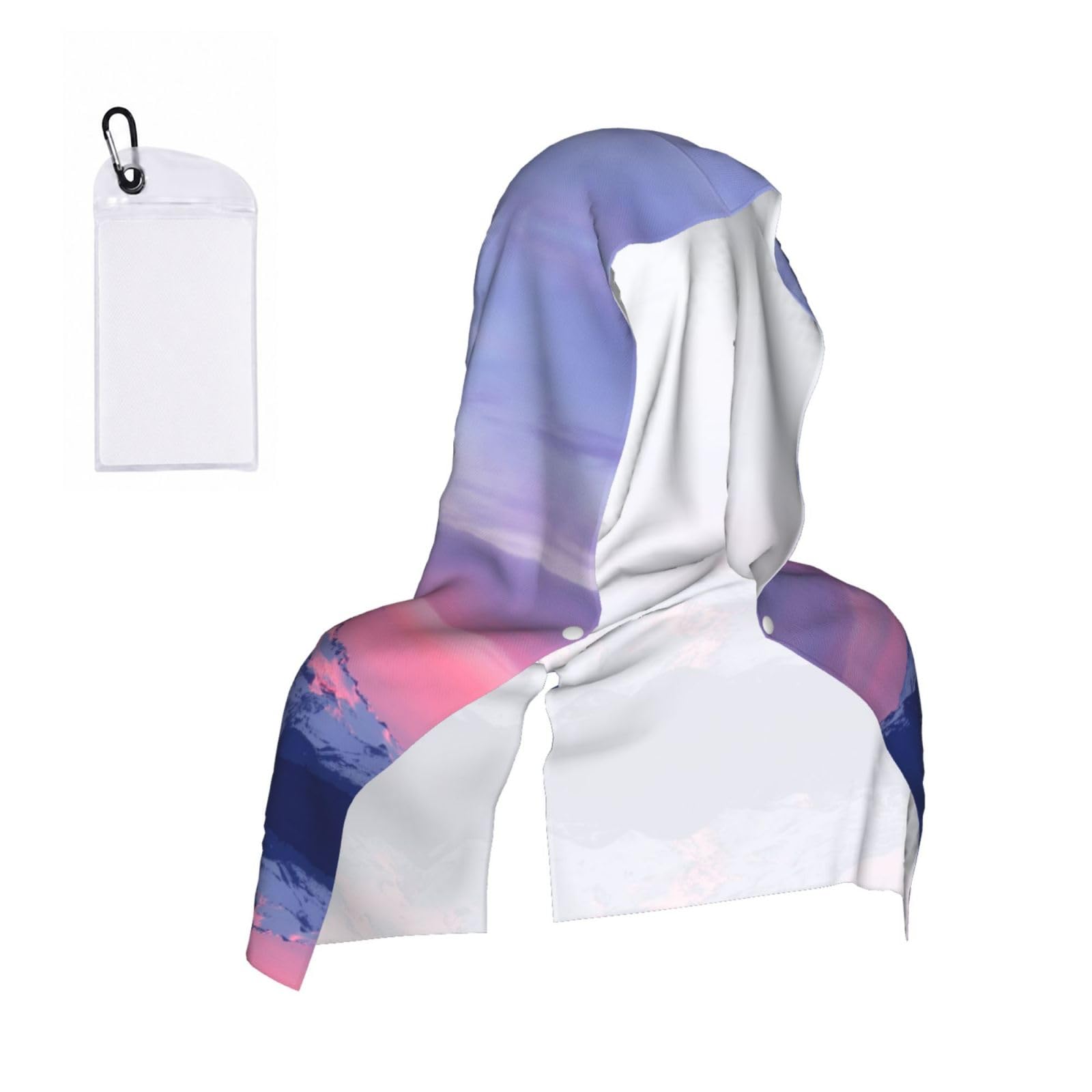 SATUSA Mount At Sunset Print Cooling Hoodie Towel, Cooling Towels For Neck And Face, Quick Drying Absorbent Cooling Head Towel Beach Camping Gym Construction(2pcs)