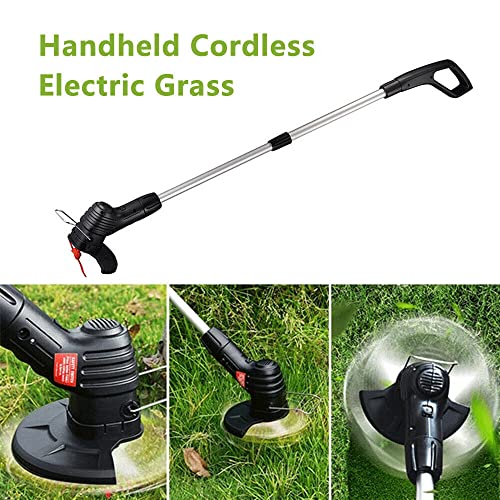 String Trimmer Cordless Weed Wacker, 12V Power Grass Trimmer With 3 Types Blades, Adjustable Height Electric Mower Weed Eater Brush Cutter For Yard And Garden (Black) #TOP3