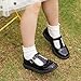 ICEBIRDS Girls School Uniform Shoes Mary Jane Flats,Low Heel Princess Hook and Loop Dress Shoes for School Party Wedding(Toddler/Little/Big Kid) Black
