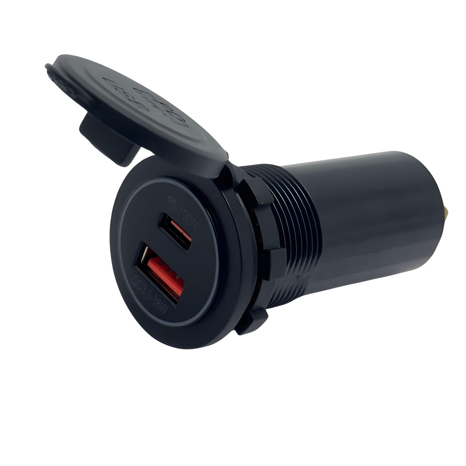 Adaptateur d'alimentation pour véhicule 136 W de sortie totale avec 100 W et charge rapide de 36 W - Charge efficace - Appareil de téléphone de voiture - Lien dense - USB