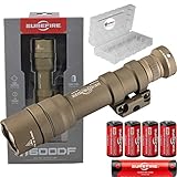 SureFire M600DF Scout 1500 Lumen Tactical Weaponlight with Micro USB Rechargeable 18650 Battery, 4 Extra Surefire CR123A Batteries and Lightjunction Battery Case