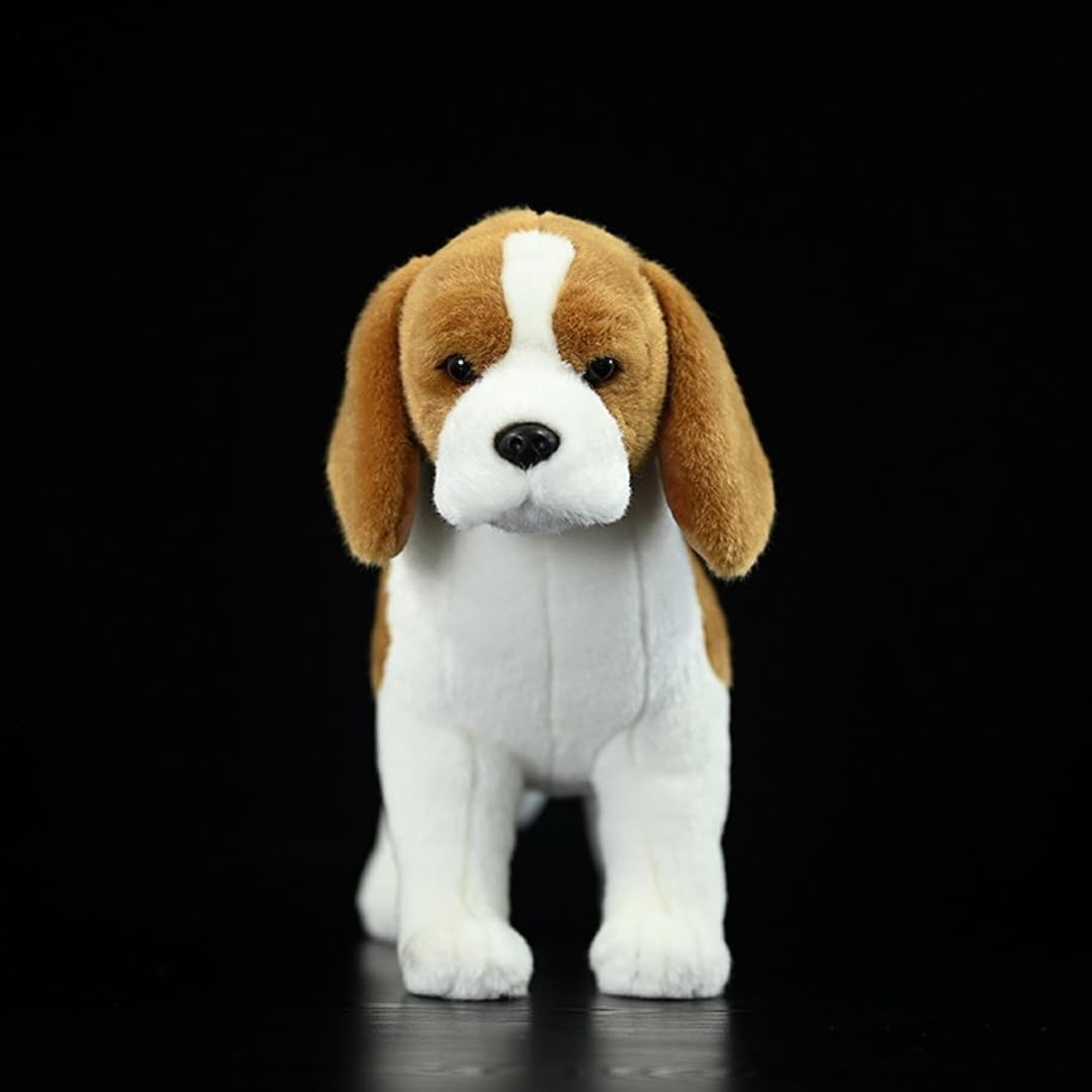 Realistic Beagle Plush - 11.4'' Large Beagle Dog Stuffed Animal - Plushy and Squishy Pillow - Cute Dog Puppy Animal Plushie