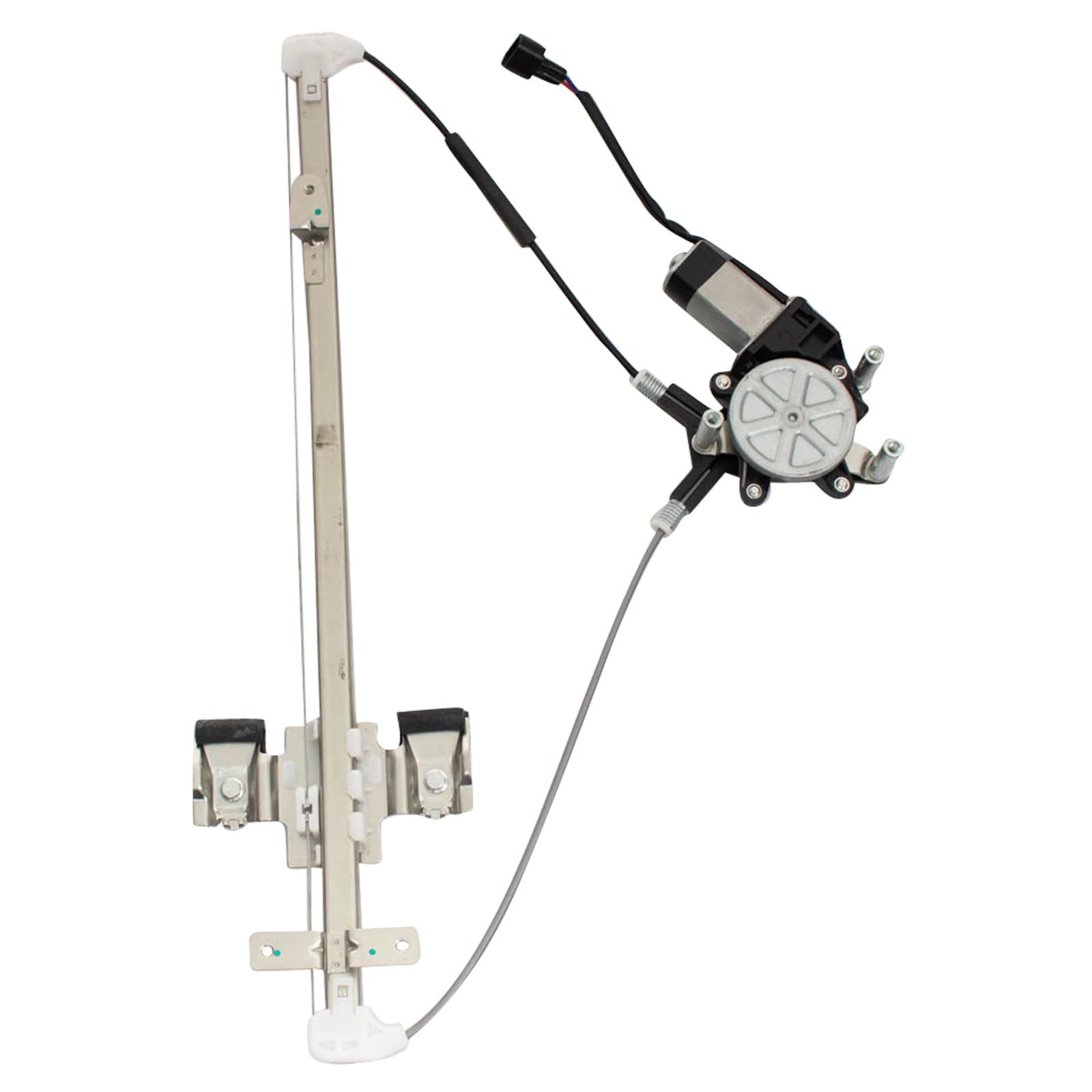 TRQ Rear Left Power Window Regulator &amp; Motor Assembly Drivers Side Compatible with 2005-2010 Dodge Dakota 2006-2009 Mitsubishi Raider 2011 Ram