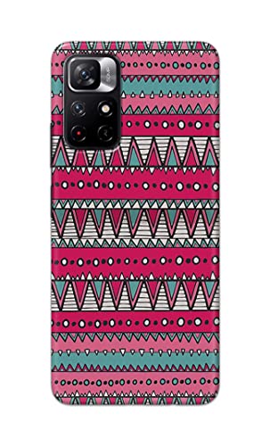 Image of Printed Hard Back Cover Case for Mi Redmi Note 11T 5G | Mi Redmi Note 11S 5G Back Cover (Geometric Vintage Pattern) -1803