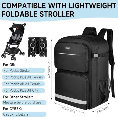 Reisetasche für Kinderwagen,Transporttaschen für Kinderwagen,Rucksack mit Großer Kapazität kompatibel mit Gb Pockit/GB Pockit+ All-City/GB Pockit Air All-Terrain/Cybex Libelle 2 Kinderwagen(Nur Tasche