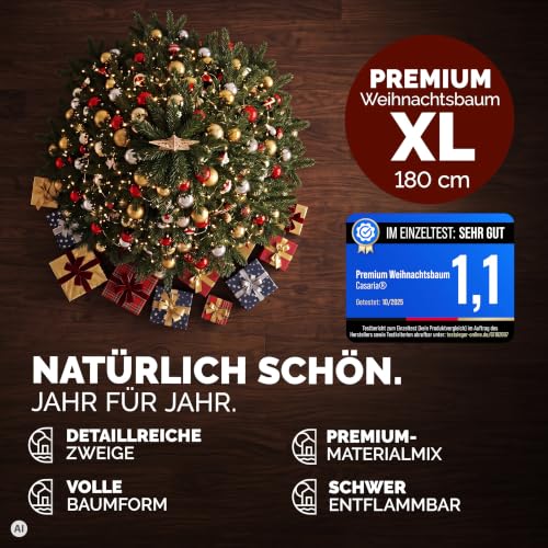 CASARIA Premium Weihnachtsbaum Künstlich XL 180cm – Ansicht 4