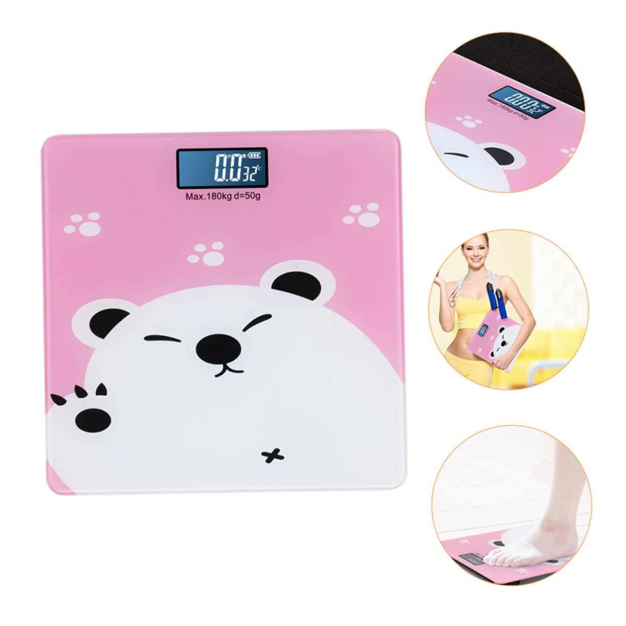 Multi Functional Digital Weight Scale with LCD Screen Capacity High Precision for Boy Girl Pets Adults Flat Design for Easy Storage and Readings in Any Light