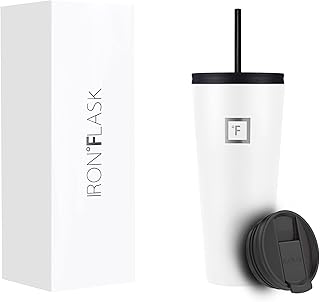 IRON °FLASK Classic Tumbler 2.0-2 Lids (Straw/Flip), Vacuum Insulated Stainless Steel Water Bottle, Double Walled, Drinkin...